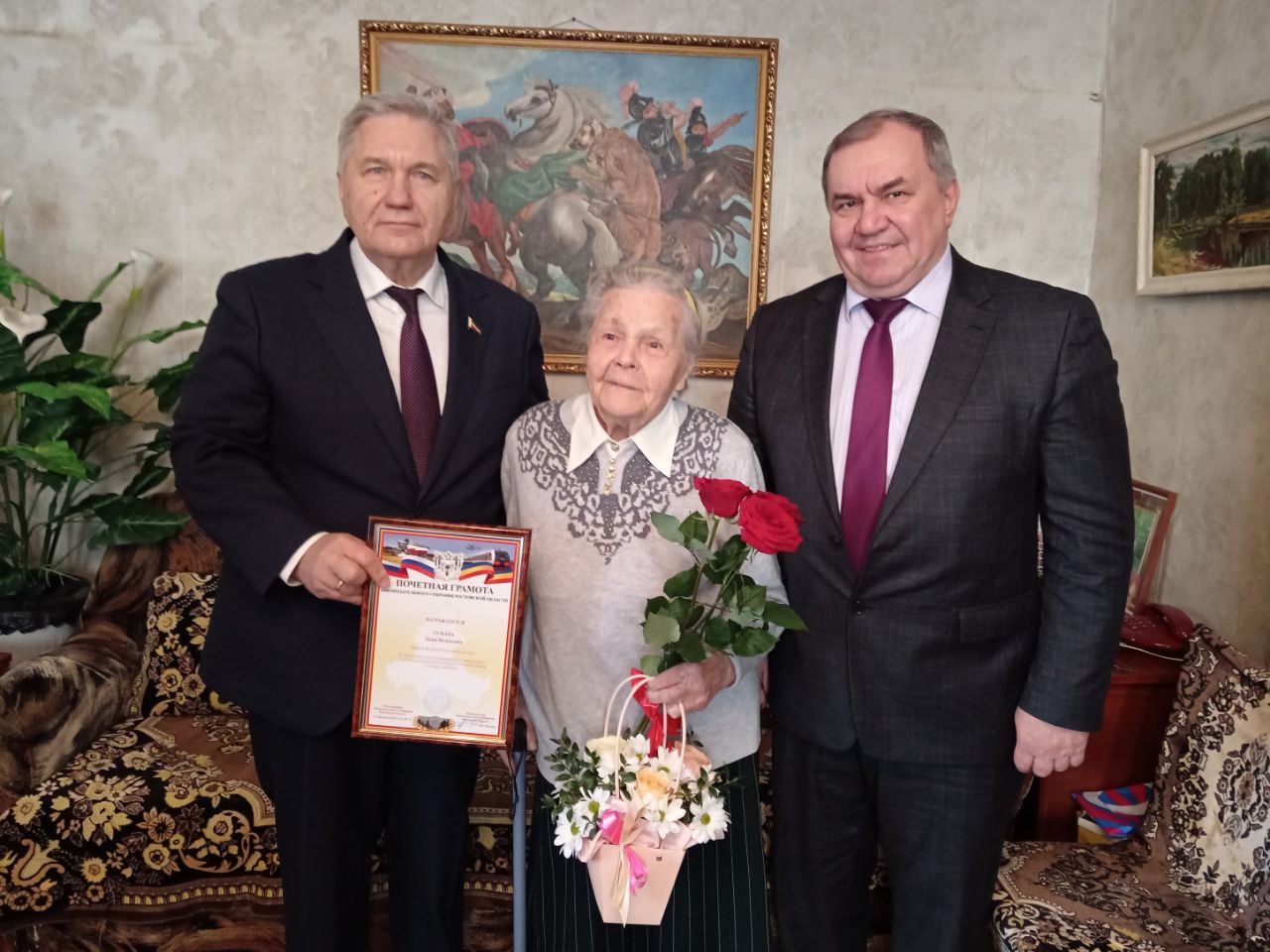 Сергей Михалев поздравил со 100-летием ветерана Великой Отечественной войны Лидию Васильевну Гузееву