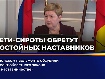 В донском парламенте обсудили проект областного закона "О наставничестве"